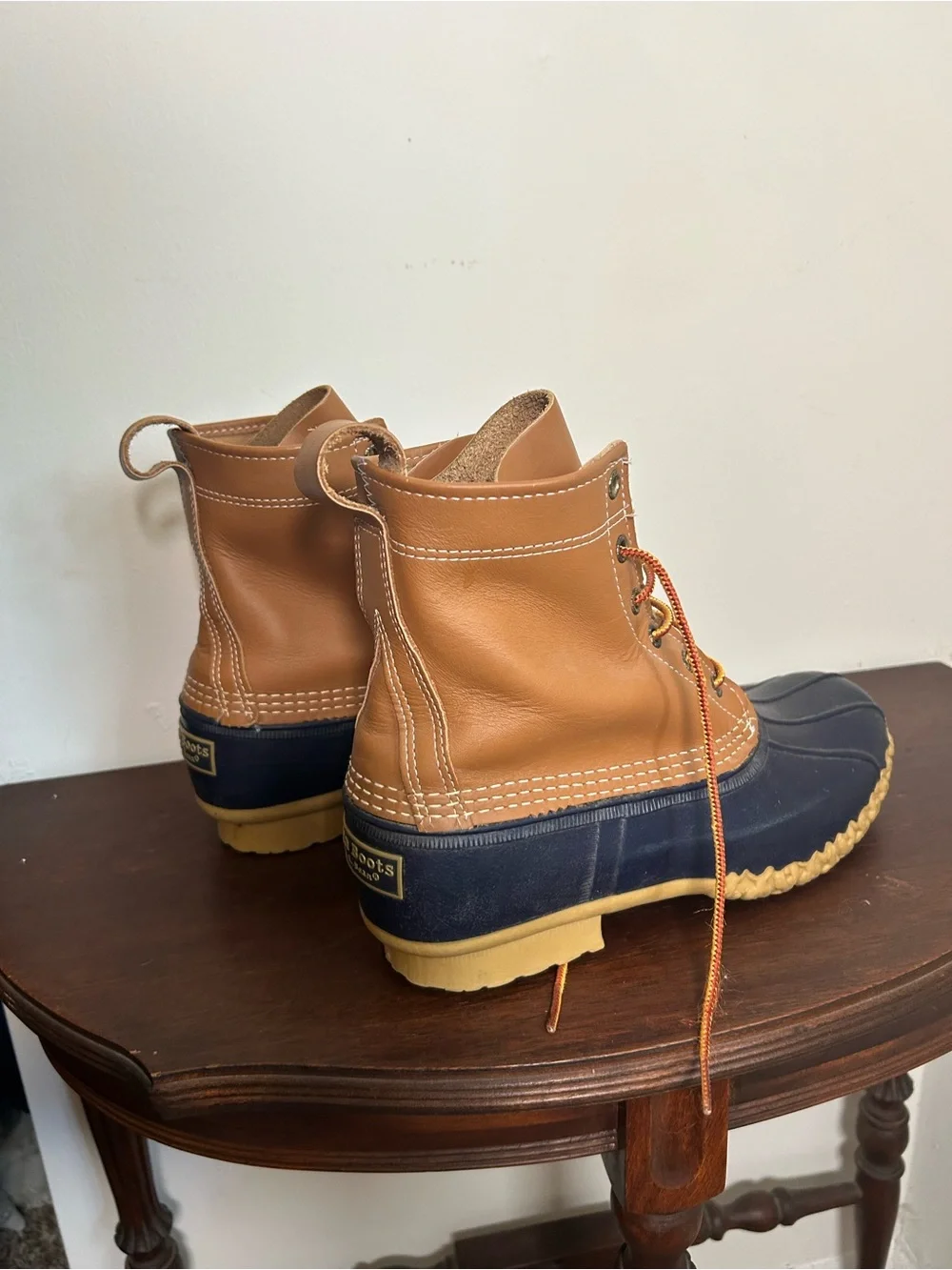 L.L. Bean Brown and Navy Men's Waterproof Duck Boots